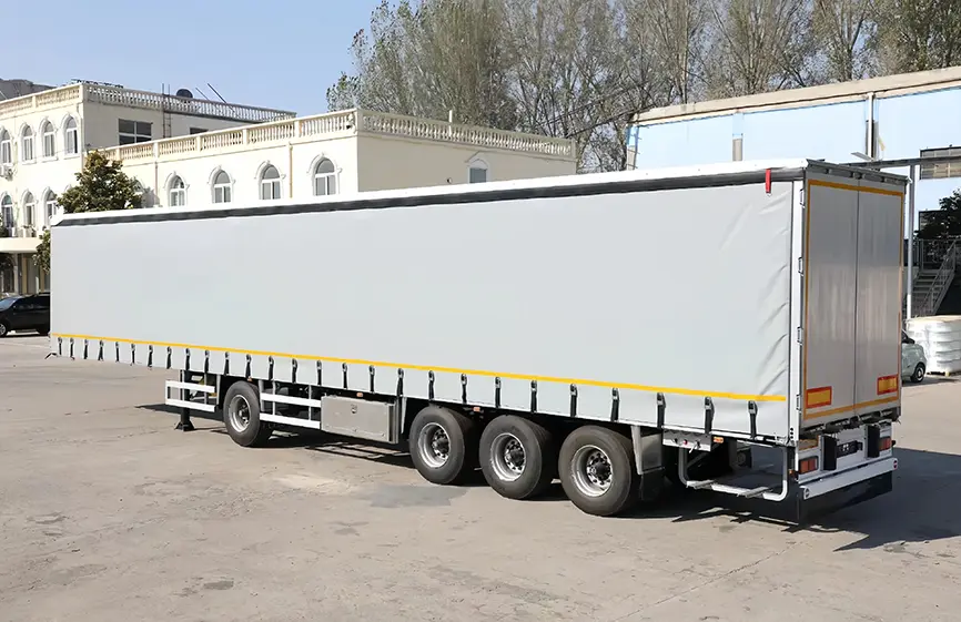Shacman 3 Axle Curtain Side Trailer-1